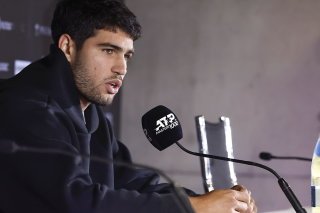 Carlos Alcaraz explique son forfait devant les médias KEYSTONE/EPA/CHEMA MOYA